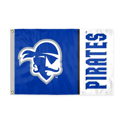 AGAS Seton Hall University Flag 12 x 18 inch – Single Sided Printed Polyester Seton Hall Pirates Flag – Official NCAA SHU Product – Outdoor Display with Canvas Header, Brass Grommets and Reinforced Stitched Edges
