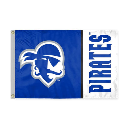 AGAS Seton Hall University Flag 3 x 5 ft – Single Sided Printed Polyester Seton Hall Pirates Flag – Official NCAA SHU Product – Outdoor Display with Canvas Header, Brass Grommets and Reinforced Stitched Edges