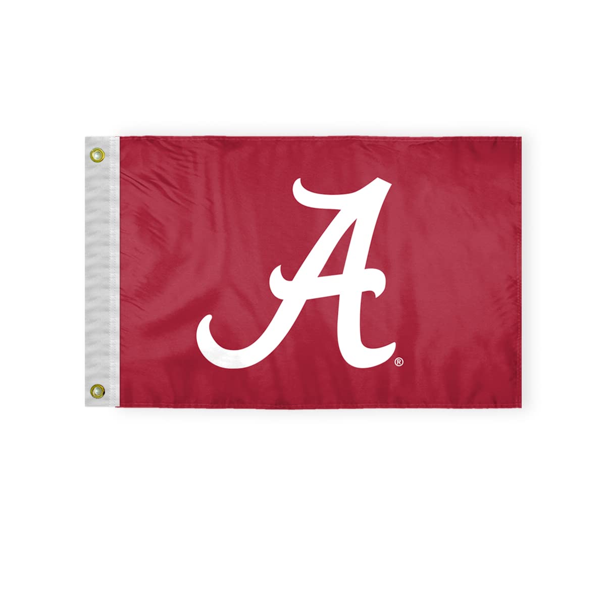 Alabama University Crimson Tide Primary A Logo Flags - 12x18 Inch 2-Layered Printed Polyester with Brass Grommets - Officially NCAA Licensed Alabama University Crimson Tide Red Bama UA Flags