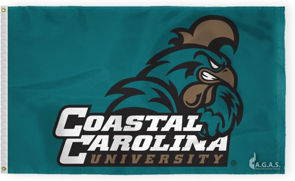 AGAS Coastal Carolina University Flag Chanticleers CCU Flags - Polyester material with Brass Grommets 2 x 3 Feet - Officially Licensed College Flags
