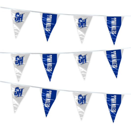 AGAS Seton Hall University Pennant Banner String 4 x 6 inch – 15 ft Triangle Pennants Seton Hall SH Logo Design – Official NCAA SHU Product – Party Decoration with 24 Pieces