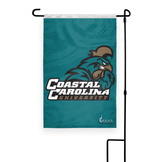 AGAS 18x12 Inch Coastal Carolina University Garden Flag-Printed on 1 Ply Economy Polyester, With a sleeve for the pole.