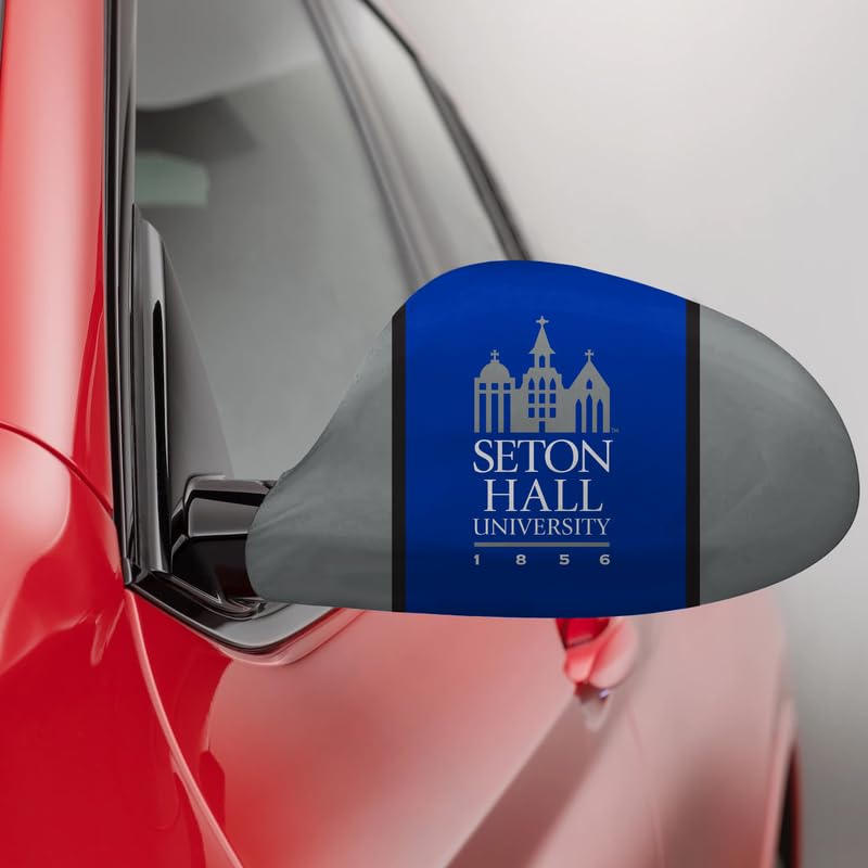 AGAS Seton Hall University Car Mirror Cover 11.8 x 9.5 inch – Single Sided Printed Spandex Polyester Seton Hall University Building Design – Official NCAA SHU Product – Side Mirror Cover
