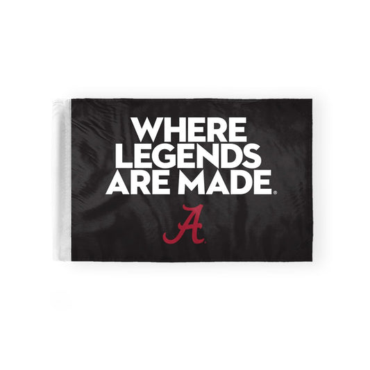 AGAS Alabama University Flag Where Legends are Made Crimson Tide Motorcycle Flags - 6x9 Inch Double-Sided Polyester with 0.75" Pole Sleeve - Officially Licensed NCAA Product