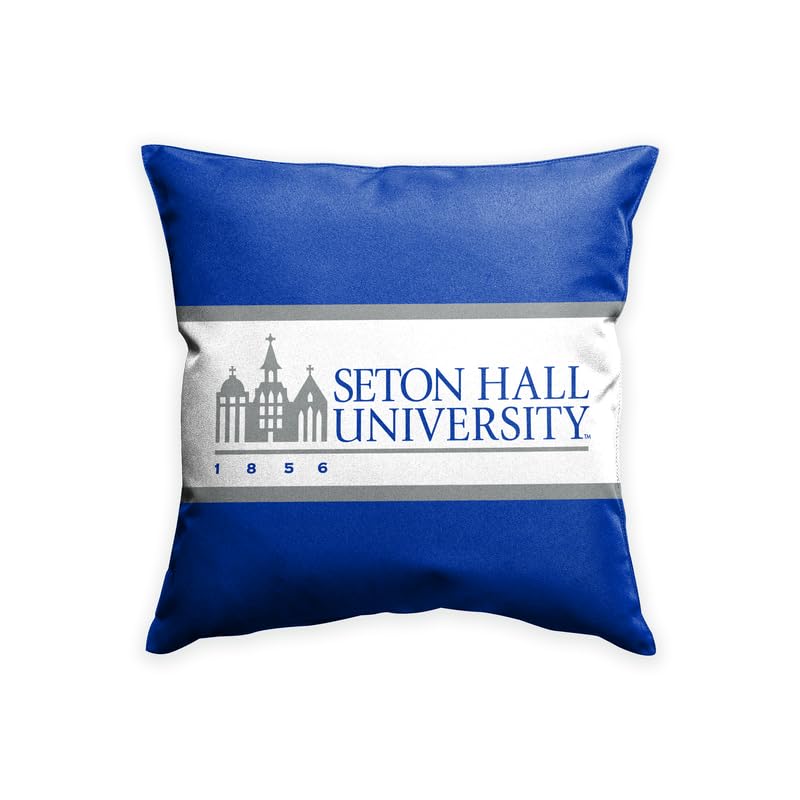 AGAS Seton Hall University Cushion Cover 18 x 18 inch – Single Sided Printed Spun Polyester Seton Hall University Building Design – Official NCAA SHU Product – Pillow Cover with 16 inch Zipper Closure
