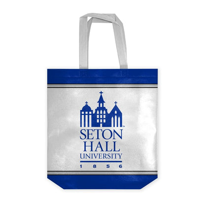 AGAS Seton Hall University Tote Bag 14 x 14 x 8 inch – Single Sided Printed Nonwoven Fabric Seton Hall University Building Design – Official NCAA SHU Product – Reusable Tote Bag