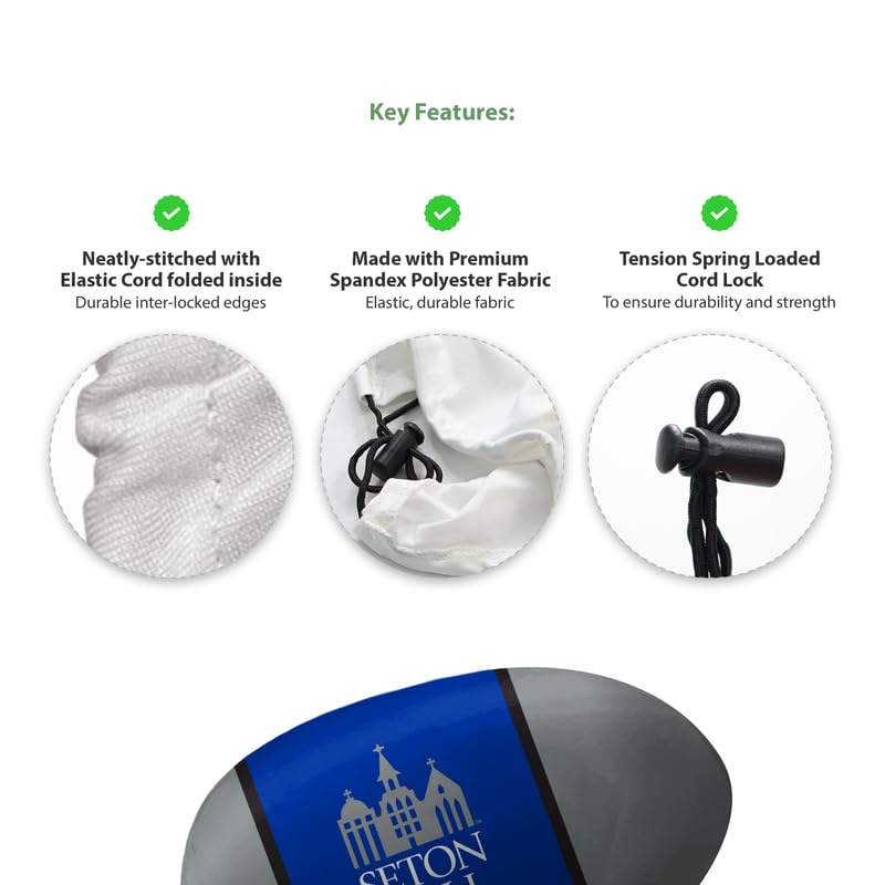 AGAS Seton Hall University Car Mirror Cover 11.8 x 9.5 inch – Single Sided Printed Spandex Polyester Seton Hall University Building Design – Official NCAA SHU Product – Side Mirror Cover