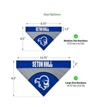 AGAS Seton Hall Pirates Pet Bandana 14.75 x 9.5 inch – Single Sided Printed Polyester Pirate Head Logo Design – Official NCAA SHU Product – Pet Bandana with Collar Sleeve No Collar Included