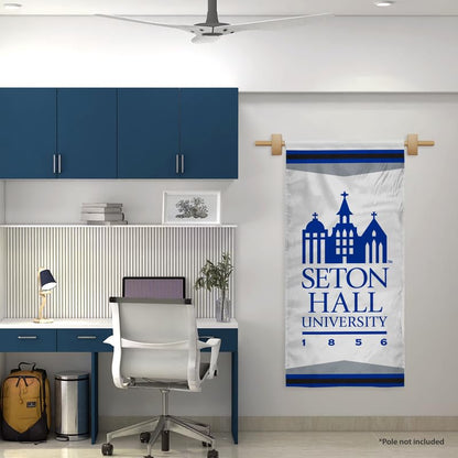 AGAS Seton Hall University Vertical Banner 2 x 4 ft – Single Sided Printed Polyester Seton Hall University Wordmark Design – Official NCAA SHU Product – Hanging Banner with 1.5 inch Pole Sleeve and Reinforced Stitching