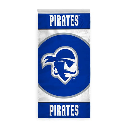 AGAS Seton Hall Pirates Vertical Banner 2 x 4 ft – Single Sided Printed Polyester Pirate Head Oval Design – Official NCAA SHU Product – Hanging Banner with 1.5 inch Pole Sleeve and Reinforced Stitching