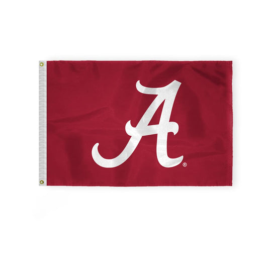Alabama University Crimson Tide Primary A Logo Flags - 2x3 Ft Printed 200D Nylon with Brass Grommets - Officially NCAA Licensed Alabama University Crimson Tide Red Bama UA Flags