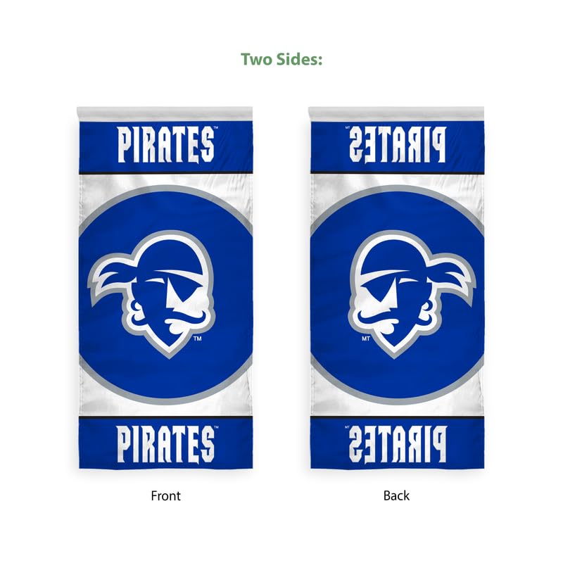 AGAS Seton Hall Pirates Vertical Banner 2 x 4 ft – Single Sided Printed Polyester Pirate Head Oval Design – Official NCAA SHU Product – Hanging Banner with 1.5 inch Pole Sleeve and Reinforced Stitching
