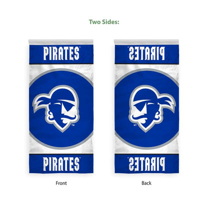 AGAS Seton Hall Pirates Vertical Banner 2 x 4 ft – Single Sided Printed Polyester Pirate Head Oval Design – Official NCAA SHU Product – Hanging Banner with 1.5 inch Pole Sleeve and Reinforced Stitching