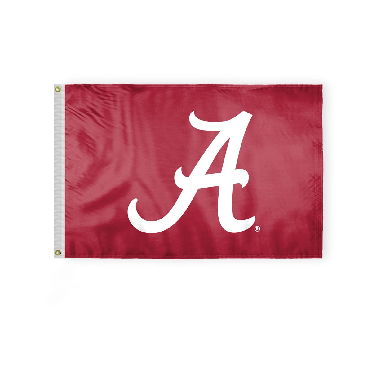 Alabama University Crimson Tide A Logo Flags - 2x3 Ft Double-Sided Printed Polyester with Brass Grommets - Officially NCAA Licensed Alabama University Crimson Tide Red Bama UA Flags