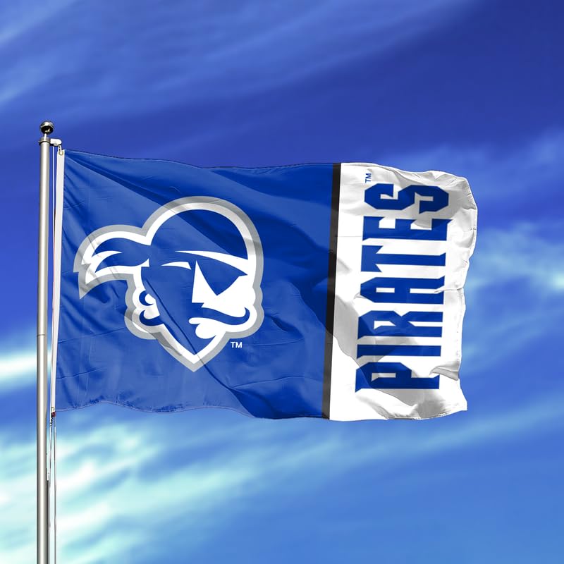 AGAS Seton Hall University Flag 3 x 5 ft – Single Sided Printed Nylon Seton Hall Pirates – Official NCAA SHU Product – Outdoor Display with Canvas Header, Brass Grommets and Reinforced Stitched Edges