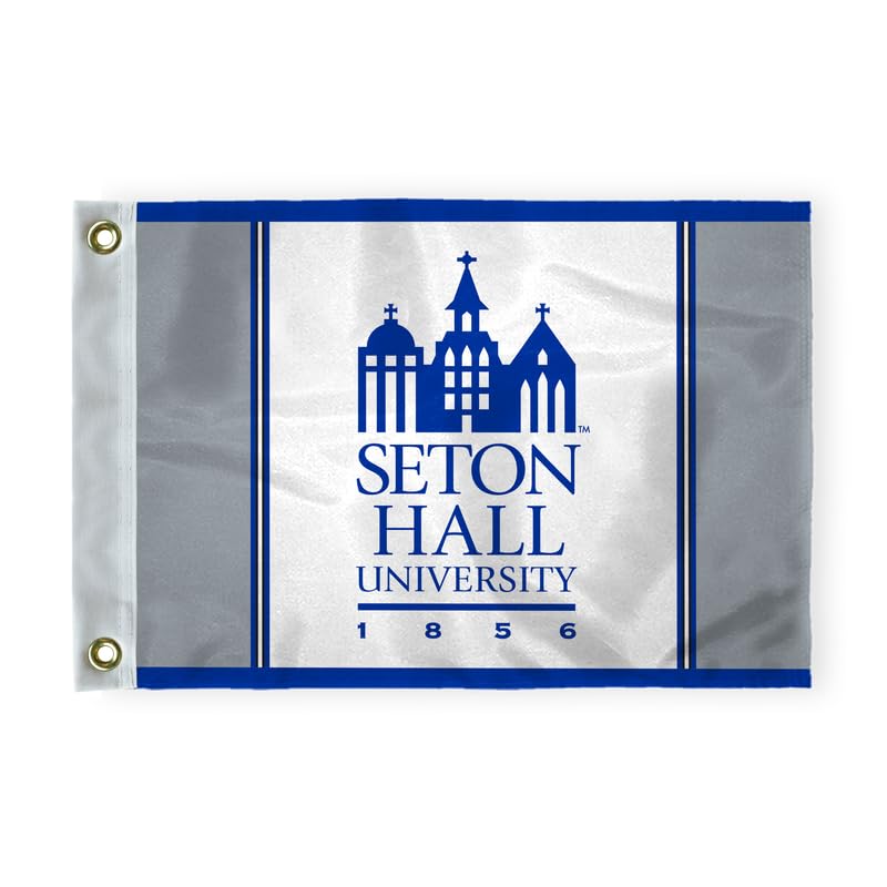 AGAS Seton Hall University Golf Flag 6 x 8 inch – Single Sided Printed Nylon Seton Hall University Wordmark Design – Official NCAA SHU Product – Golf Course Display with Canvas Header and Brass Grommets