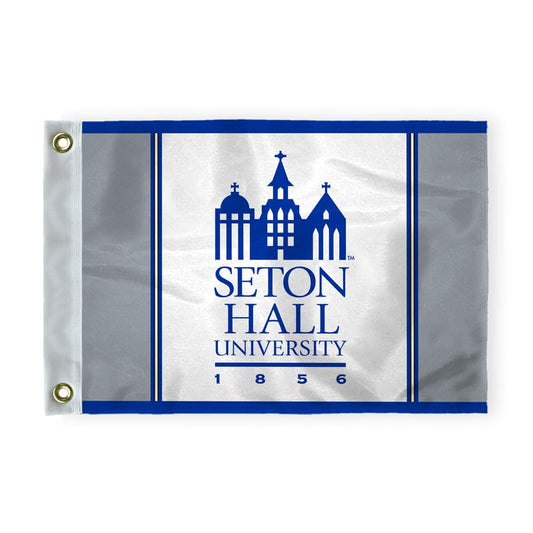 AGAS Seton Hall University Golf Flag 6 x 8 inch – Single Sided Printed Nylon Seton Hall University Wordmark Design – Official NCAA SHU Product – Golf Course Display with Canvas Header and Brass Grommets