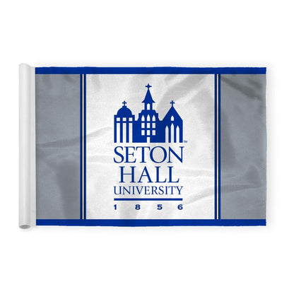 AGAS Seton Hall University Golf Flag 14 x 20 inch – Single Sided Printed Nylon Seton Hall University Wordmark Design – Official NCAA SHU Product – Golf Display with Plastic Tube Insert and Reinforced Stitched Edges