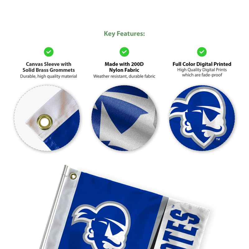 AGAS Seton Hall University Golf Flag 6 x 8 inch – Single Sided Printed Nylon Seton Hall Pirates – Official NCAA SHU Product – Golf Course Display with Canvas Header, Brass Grommets and Reinforced Stitched Edges