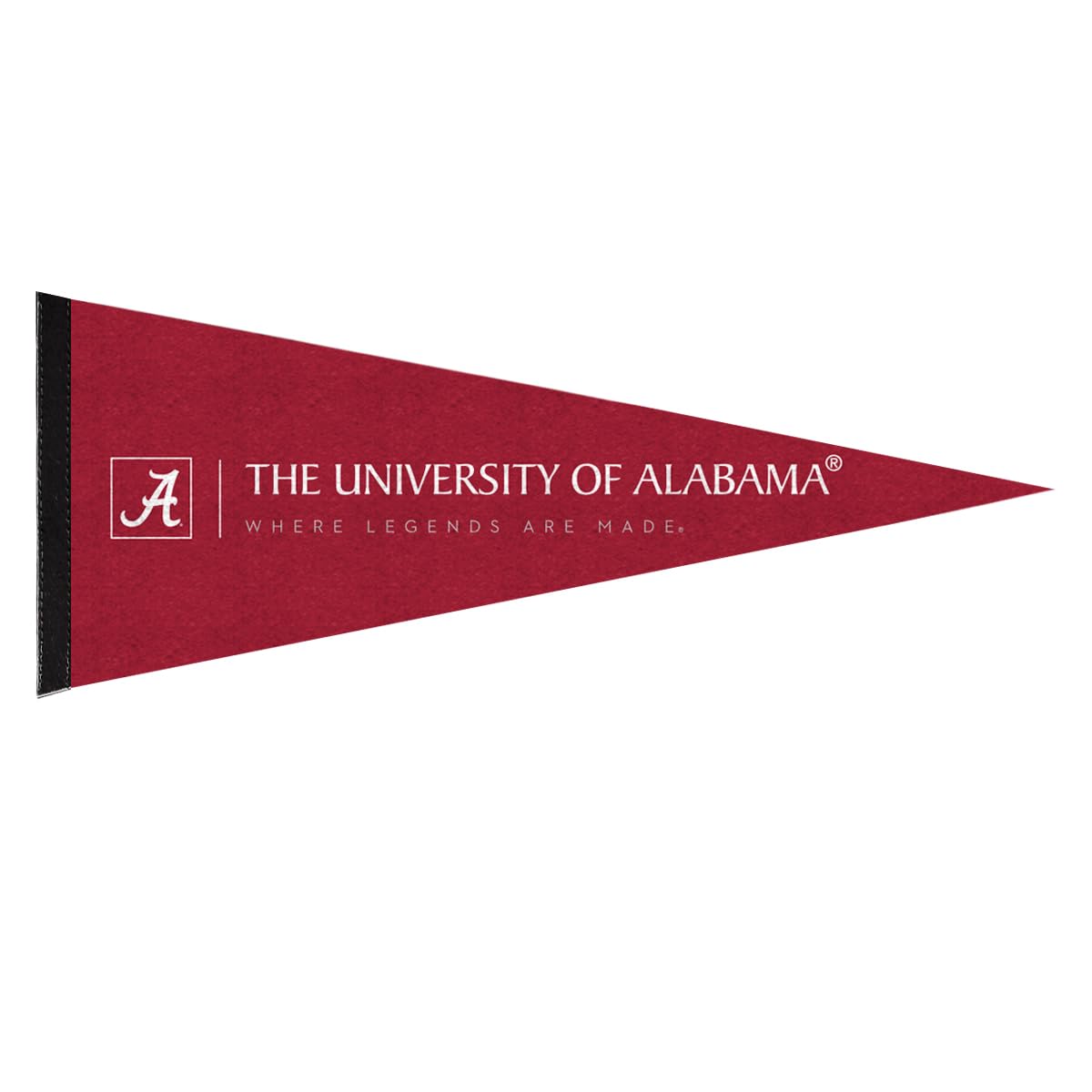 AGAS NCAA Alabama University Crimson Tide Where Legends Are Made Pennant - 12x30 inch - 1" Stick Sleeve - Mini Alabama Collegiate Acrylic Felt Pennant