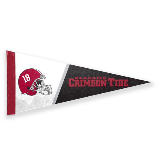 AGAS Alabama University Crimson Tide 18 Time National Football Champions Mini Pennant Flag Banner, 9X24 inch, Rigid Felt - Officially Licensed For Dorm, Game Room, Man Cave, Bed Room