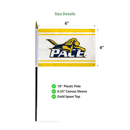 Pace University Stick Flag 4 x 6 inch
