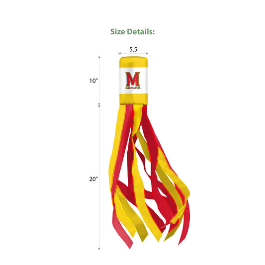 AGAS 30" Maryland UMD Terrapins Windsock, Wind Spinners, Maryland UMD Official Licensed University Merch