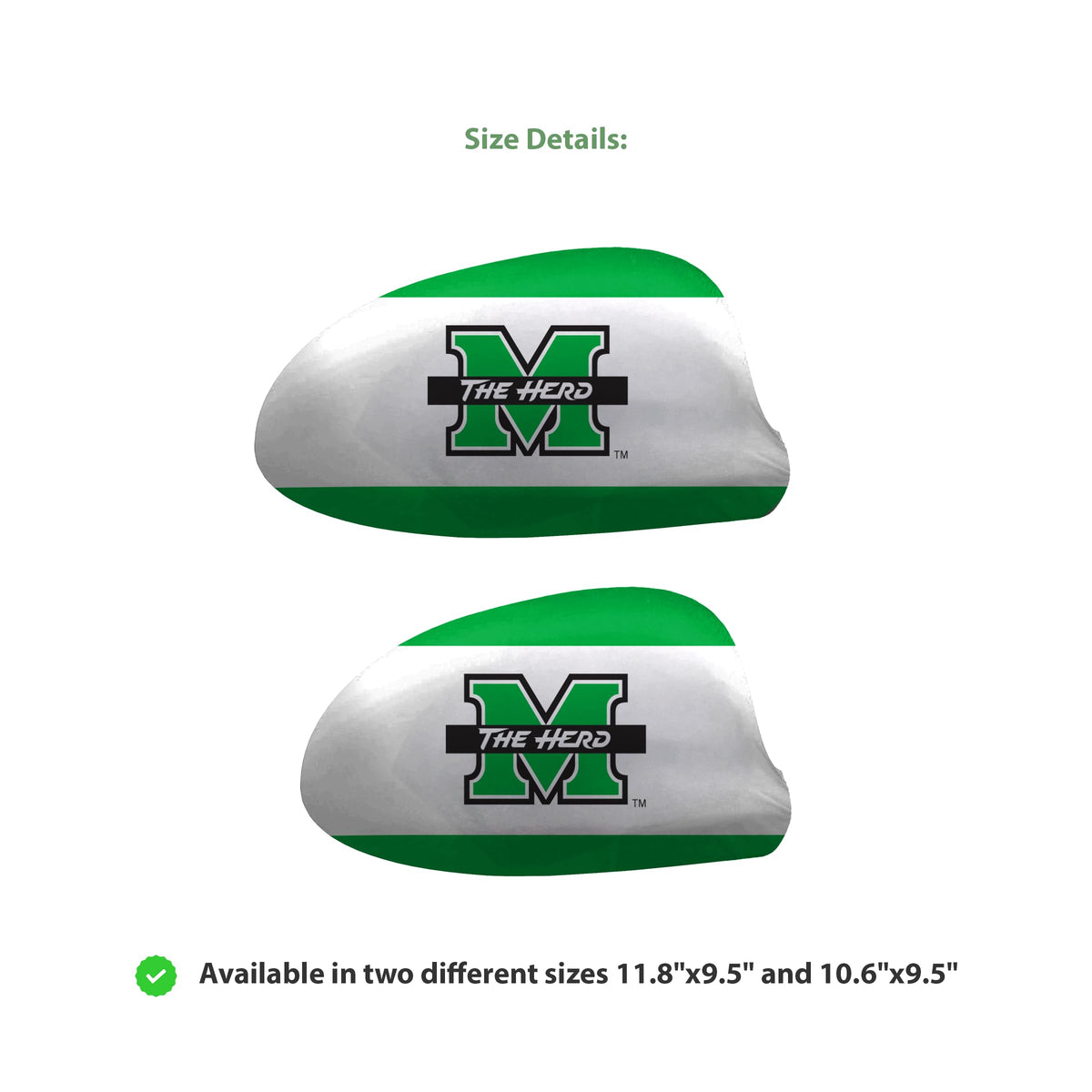 Marshall University Car Mirror Cover 10.6 x 9.5 inch