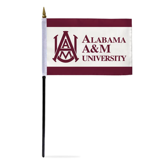 Alabama A&M University Stick Flag 4 x 6 inch