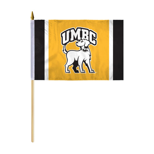 University of Maryland Baltimore County Stick Flag 12 x 18 inch