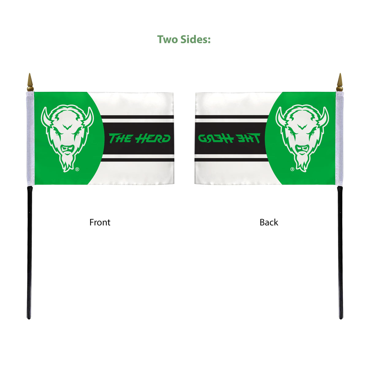 Marshall University Stick Flag 4 x 6 inch