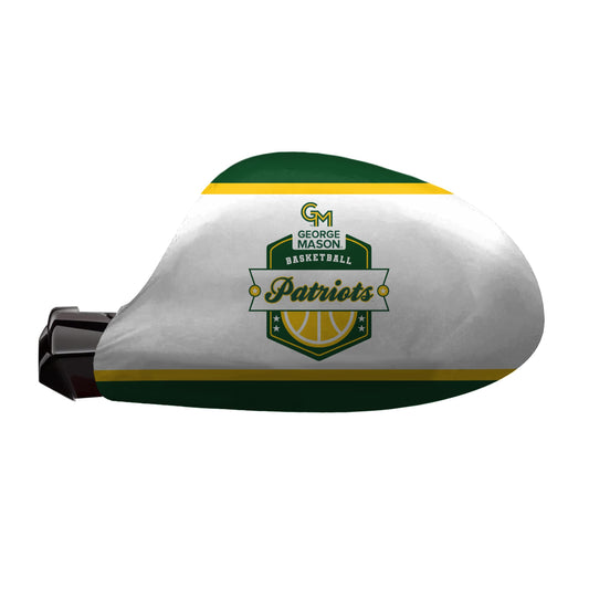 AGAS George Mason GMU Patriots Basketball Car Mirror Covers with College Logo, Large 4-Way Stretchy Material Spandex Poly, Weather Resistant