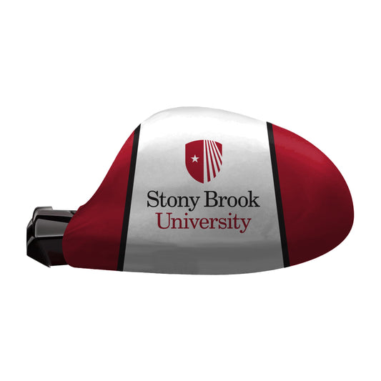 AGAS Stony Brook University Car Mirror Cover 10.6 x 9.5 inch – Single Sided Printed Spandex Polyester Stony Brook Seawolves Design – Official NCAA SBU Product – Side Mirror Cover with Elastic Cord, Cord Lock and Double Stitching