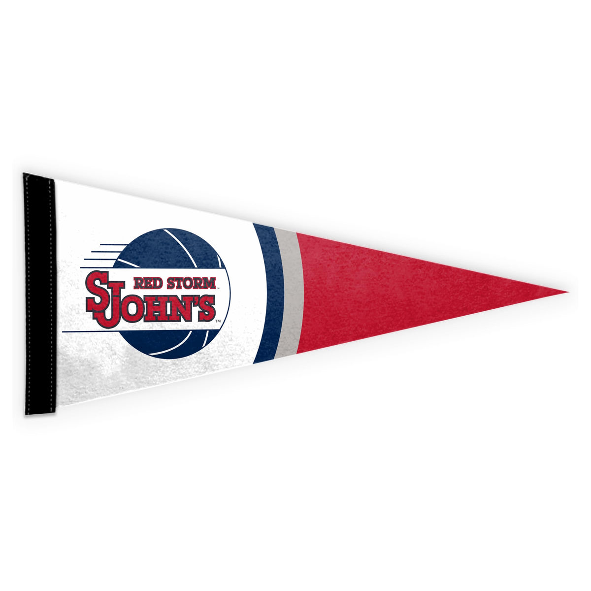 AGAS St. John's University Felt Pennant 9 x 24 inch – Single Sided Printed Acrylic Stiff Felt Basketball Shield Design – Official NCAA Red Storm Decor – Wall Pennant with Header and Heat Cut Edges