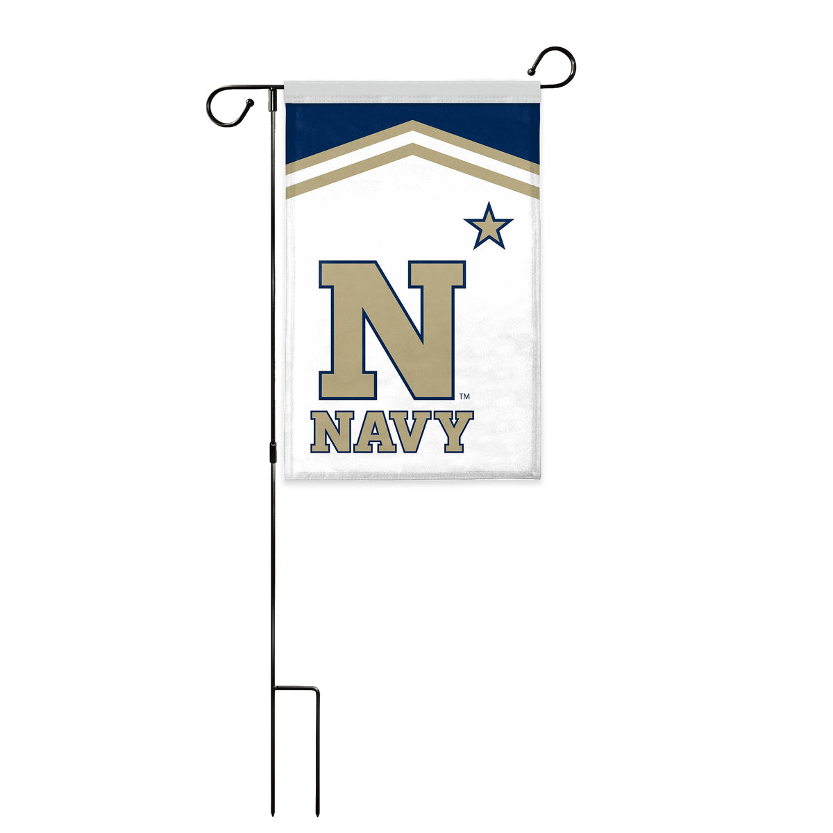 AGAS USNA Family, U.S. Naval Academy Sailing, Garden Flag, 18" x 12" Single-Reverse Printed Polyester with 12" Pole Sleeve - Licensed USNA Midshipmen Yard Flag with Flagpole