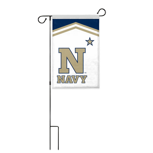 AGAS USNA Family, U.S. Naval Academy Sailing, Garden Flag, 18" x 12" Single-Reverse Printed Polyester with 12" Pole Sleeve - Licensed USNA Midshipmen Yard Flag with Flagpole