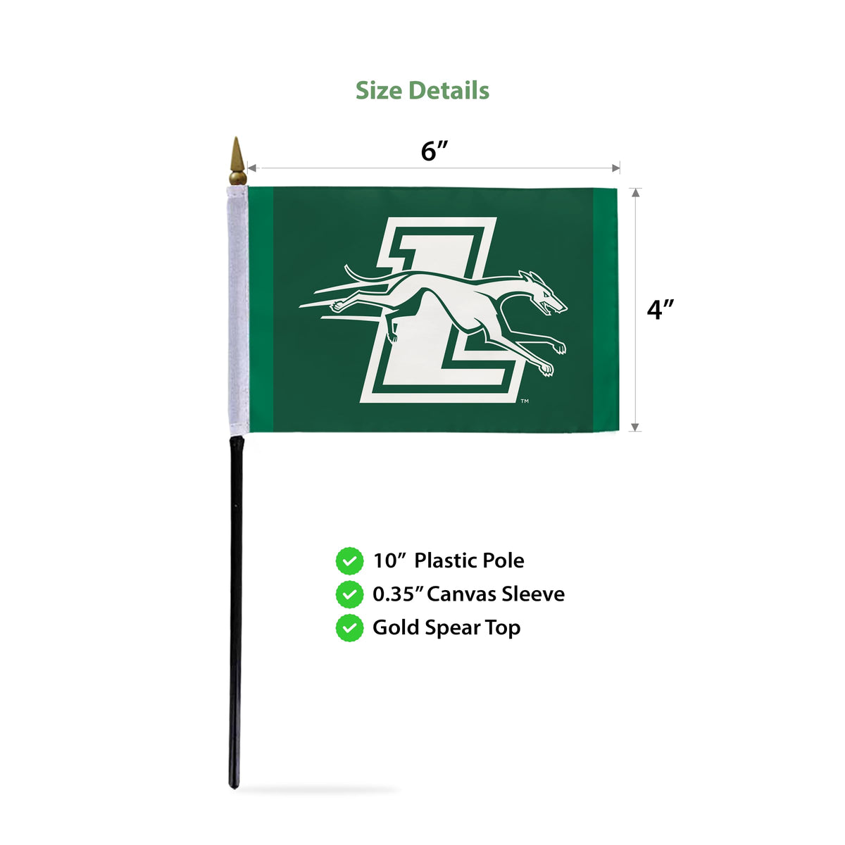 Loyola Maryland University Stick Flag 4 x 6 inch