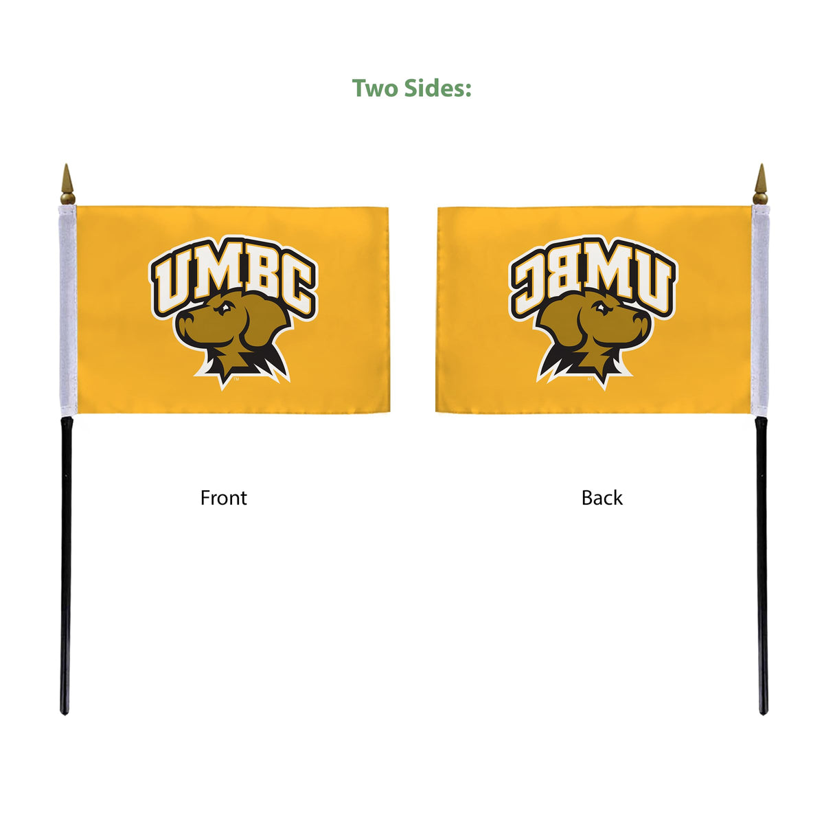 University of Maryland Baltimore County Stick Flag 4 x 6 inch