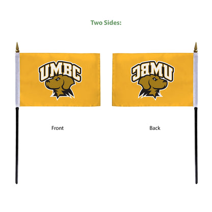University of Maryland Baltimore County Stick Flag 4 x 6 inch