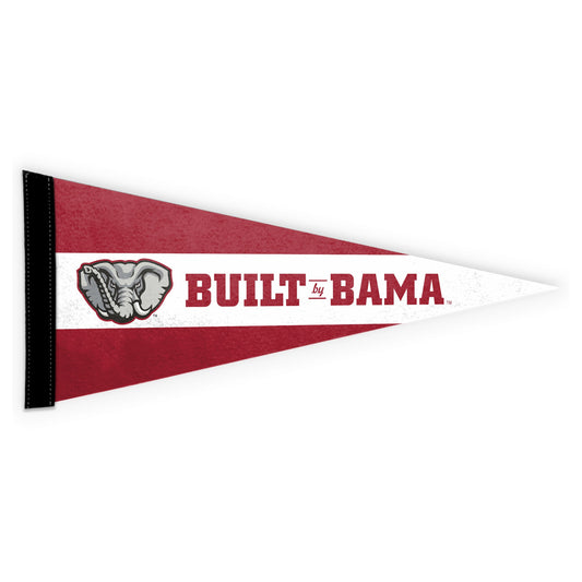 AGAS NCAA Alabama College Stiff Felt Pennant Built by Bama - 12"x30" Sleeve For Stick - Officially Licensed Small Alabama University Home Décor Wall Pennant