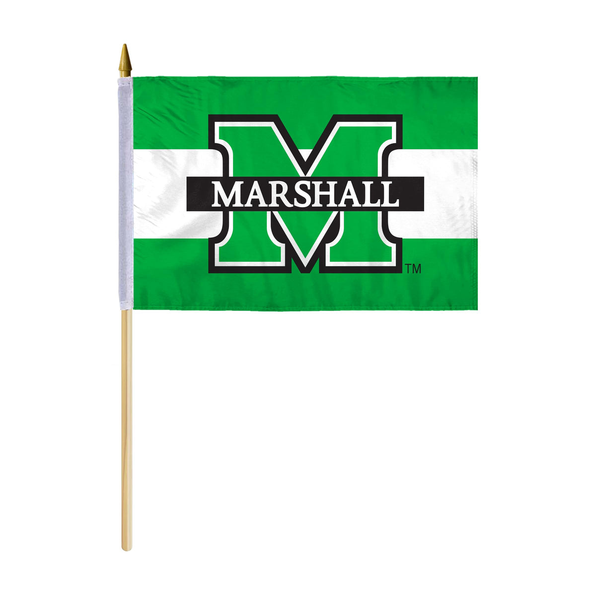 Marshall University Stick Flag 12 x 18 inch