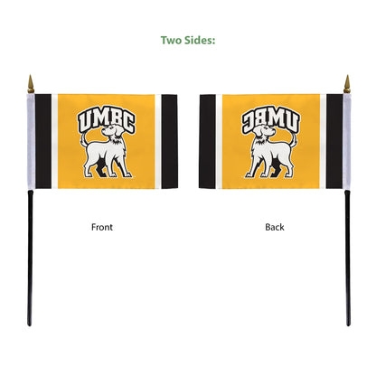 University of Maryland Baltimore County Stick Flag 4 x 6 inch