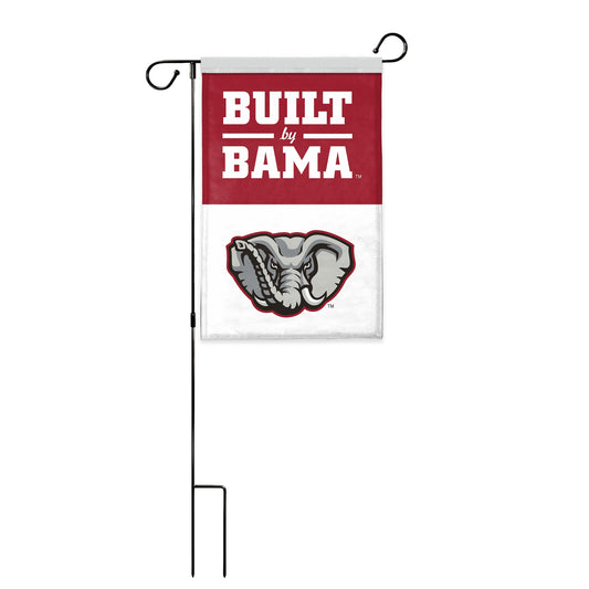 AGAS Alabama University UA Garden Flag – 18 x 12 inch Built by Bama Banner, For Outdoor Display and Events Single-Sided Polyester NCAA Licensed - With Flagpole