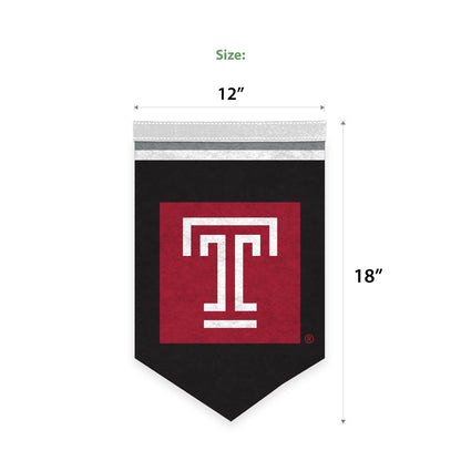 AGAS Temple University - Felt Banner - 12" x 18"