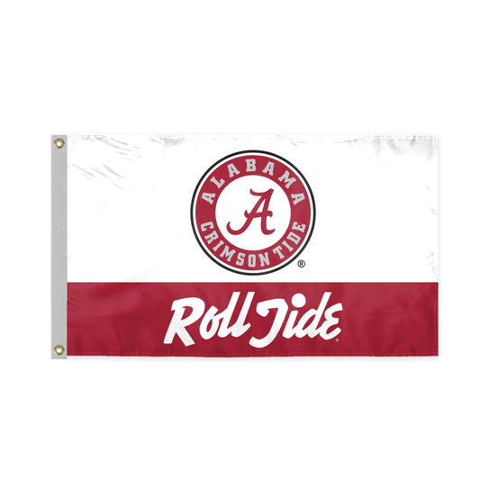 AGAS Alabama University Crimson Tide Flag - 3 x 5 Feet Tide Banner, Indoor/Outdoor, 100% Polyester Single-sided Polyester with Brass Grommets - NCAA Licensed