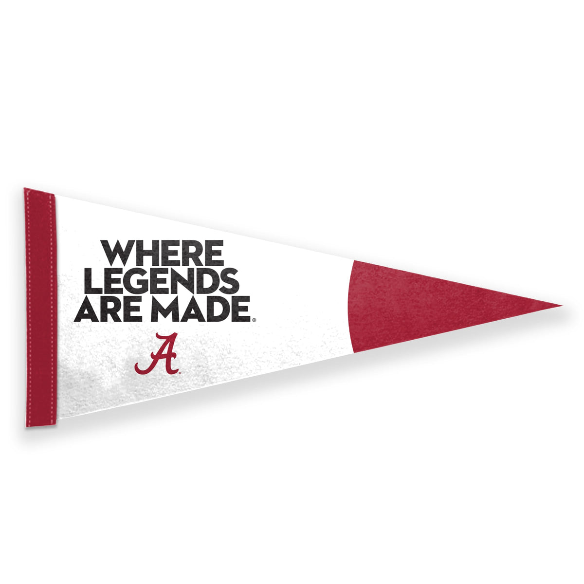 AGAS 12" x 30" Alabama Mini Pennant Where Legends Are Made Stiff Felt Flags - Sewn Sleeve Single Sided Officially Licensed NCAA Pennant Banners for Wreaths, Sports Decorations, Parties