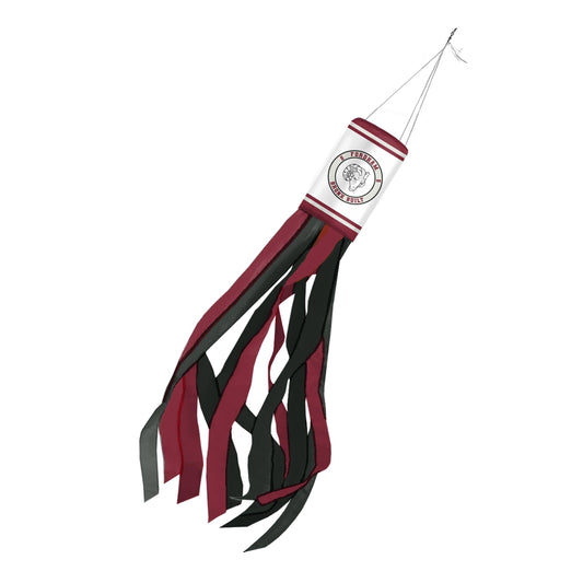 AGAS Fordham University Windsock 30 x 5.5 inch – Single Sided Printed Polyester Fordham Rams Wind sock Bronx Built Design – Official NCAA Product – Ford ham University Windsock with Hanging Clip and Red White Streamers