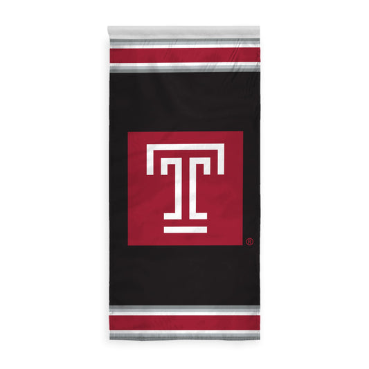 AGAS Temple University T Logo Vertical Banner 2 x 4 ft – Single Sided Printed Polyester with Bleed Through – Officially Licensed NCAA Product – Temple Owls Hanging Banner with 1.5 inch Pole Sleeve and Reinforced Stitching Individually Bagged