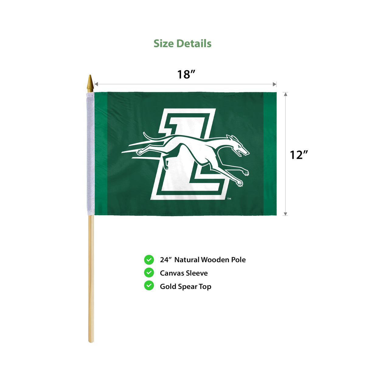 Loyola Maryland University Stick Flag 12 x 18 inch