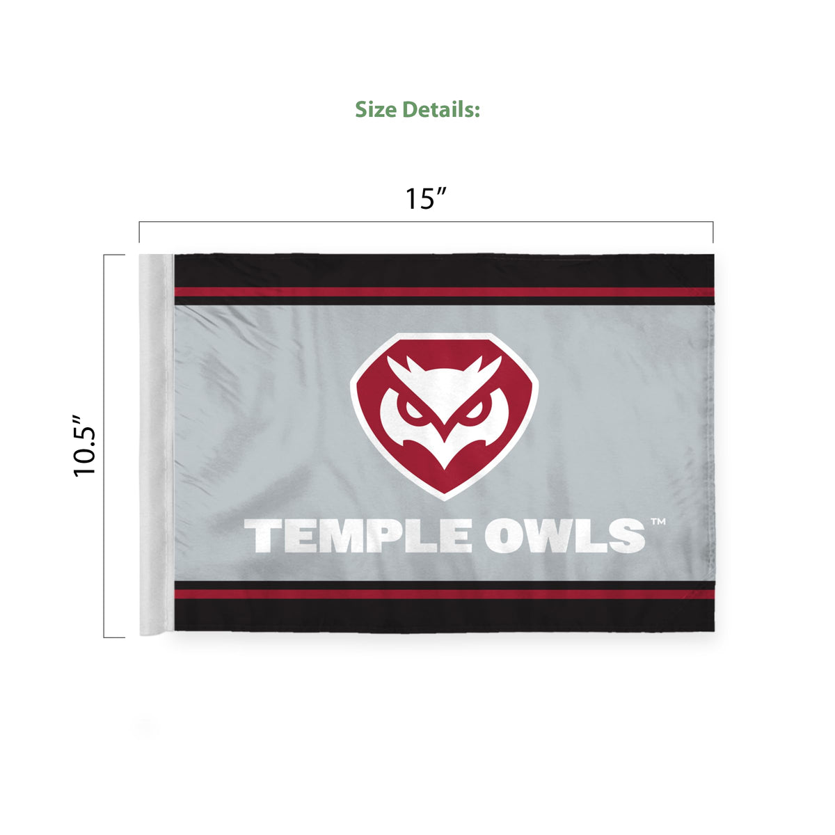 AGAS Temple University 10.5x15in Premium Car Flags